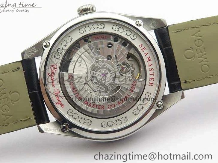 0228 Upgraded Seamaster Edizione Venezia SS Best Edition Blue Dial On Leather Strap A 8121